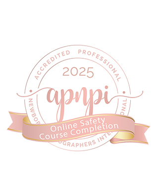 Safety certified in handling and posing Newborn Babies for Photography. Trained and Certified